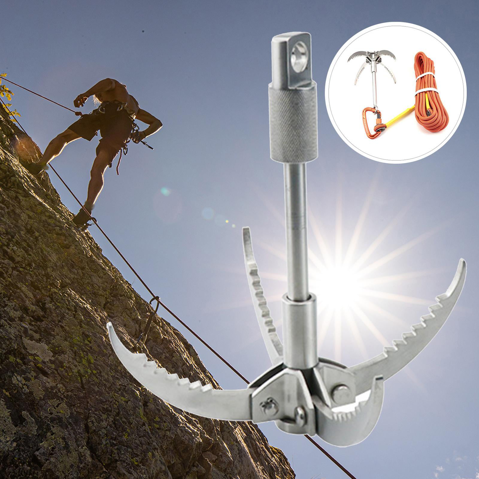 Outdoor Climbing Hook, Outdoor Survival Hook Stainless Steel Foldable  Climbing Grappling Hook for Mountaineering Adventures Disaster Relief New  Small 4 Claws, Locking -  Canada