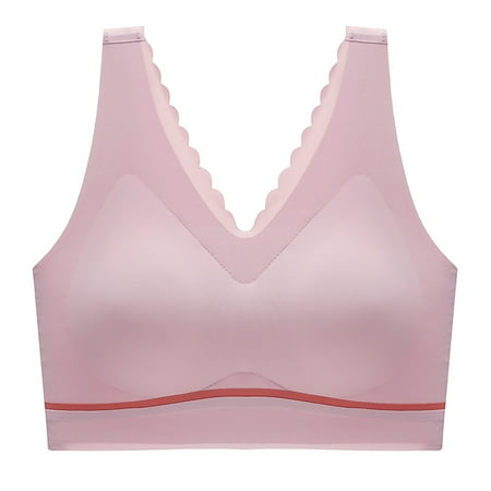 

HHei_K Women s Traceless Gathered Latex Sports Bra U-Shaped Beautiful Back Wrapped Chest charming Deep V Comfortable Sleep Vest Underwear