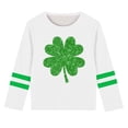 thumbnail image 2 of Bnwani St. Patricks Day Long Sleeve Toddler Shirts Boys White Crew Neck Casual Fashion Cute Printed Tops, 2 of 5