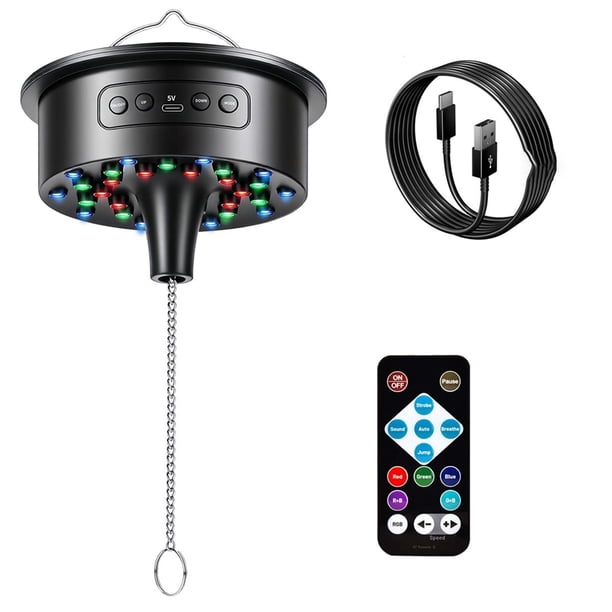 Motor de Bola de Discoteca con Control Remoto y Luces de Discoteca: 30 LED RGB Brillantes para DJ, Fiestas, Bandas en Casa, Navidad, Bodas, Camping.