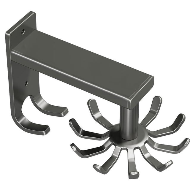 Colgadores giratorios para utensilios de cocina, ganchos de acero inoxidable montados en la pared con 10 ganchos para armario, cocina y baño, 360 grados
