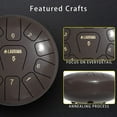 thumbnail image 4 of LAGRIMA Steel Tongue Drum, 11 Notes 10 Inches Percussion Instrument with Drum Mallets Note Stickers Finger Picks Mallet Bracket and Gig Bag, Brown, 4 of 7