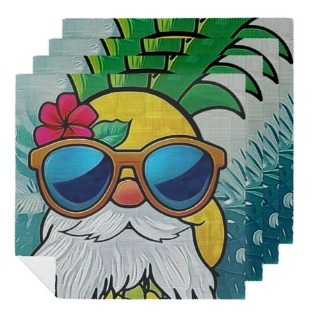 ARISTURING Pineapple Sunglasses Dinner Napkins Polyester Home Decor 2 PCS