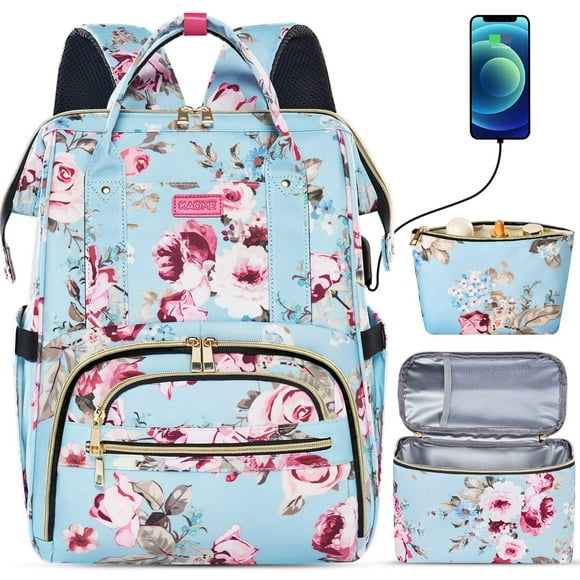 Mochila de almuerzo Kaome para portátil de 15.6 pulgadas para mujer con puerto USB