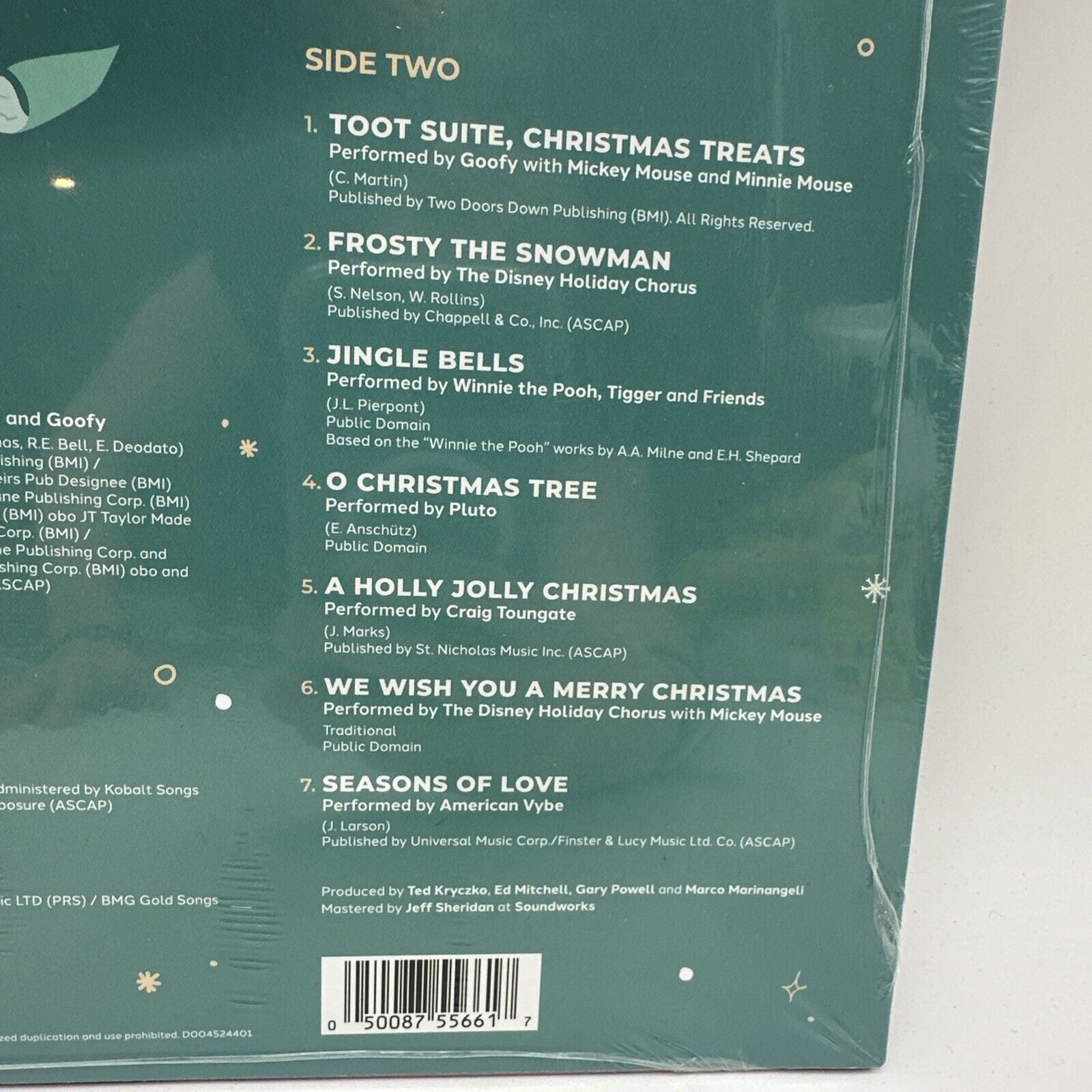 Disney's Holiday Celebration Exclusive Limited Translucent Green Color Vinyl LP