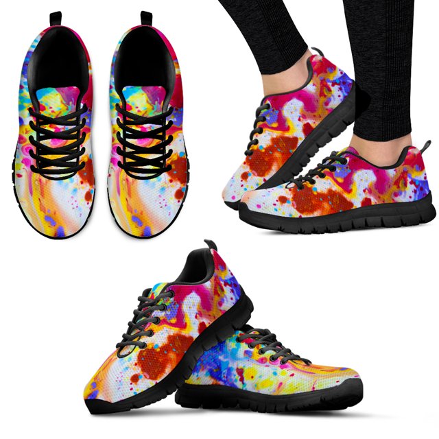 Zapatillas de plataforma informales con diseño teñido anudado colorido y cómodas para verano, transpirables y a la moda.