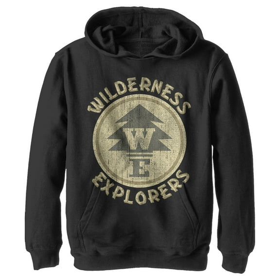 Boy's Up Wilderness Explorer Badge  Pull Over Hoodie Black Medium