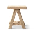 thumbnail image 3 of Hawthorne 18" Square Reclaimed Elm Trestle Side Table Light Natural Brown, 3 of 10