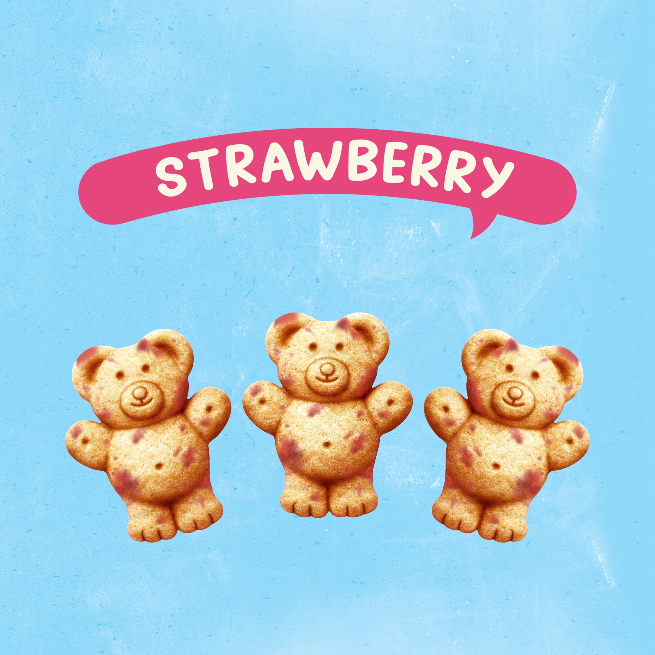 TEDDY GRAHAMS Strawberry Flavor Graham Snacks, Kids Snacks, 10 oz