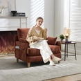 thumbnail image 2 of 3-in-1 Foldable Convertible Sofa Bed Recliner with 3 Pillows, Mid-Century Modern Sleeper Couch for Small Spaces, Bedroom, Study or Guest Room, Orange, 2 of 10