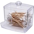 thumbnail image 1 of SHIBA-Acrylic Swab Storage Dispenser Holder Clear Makeup Organizer Cotton Bud Holder Container Cosmetic Storage Box with Lid, 1 of 4