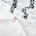 thumbnail image 4 of meiyoeat blue Ribbon Bow Twin Duvet Cover,Western Cowgirl Boots Print Twin Bedding,Reversible,2-Piece,1 Duvet Cover and 1 Pillowcase, 4 of 6