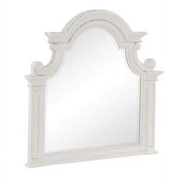 Antique White Rub-Through Mirror Frame
