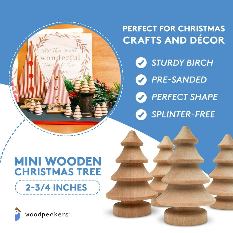 Pack of 10 Wooden Crafts to Paint Christmas Tree - Quality Pieces