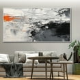 thumbnail image 4 of Black White Abstract Oil Painting 3D Abstract Painting Large Minimalist Handmade Abstract Wall Art Gray Canvas Painting Abstract Art Painting,Unstretched,Frameless,(91*182cm)36*72lnches, 4 of 5