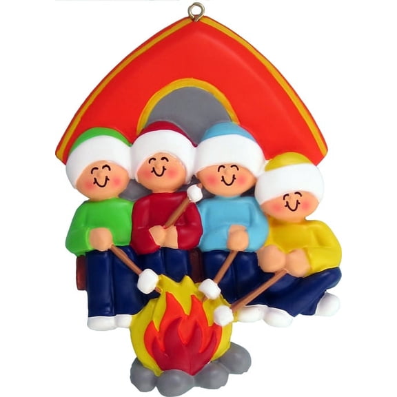 Camping Family of 3 Ornament