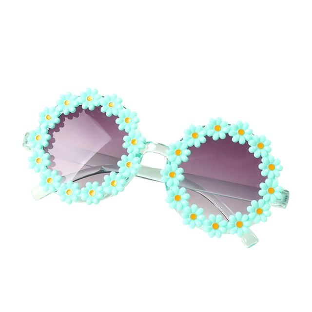 Stylish Round Flower Frame Sunglasses for Outdoor Beach Activities and Sun