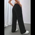 thumbnail image 4 of Pantalones Deportivos Holgados de Otoño para Mujer, de Pierna y Rectos, con Forro . Negro XL, 4 of 6