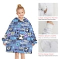 thumbnail image 6 of Blue Soccer Themed Pattern Blanket Hoodies for Kids 6-13YR Oversize Wearable Blanket Hoodies for Boys Girls Teens, 6 of 7