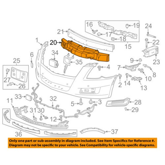 Cadillac GM OEM XTS FR Bumper Face-Impact Foam Energy Absorber Bar 23215500