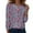 Purple, variant on Xyxonk Women's Tops Plus Size 3/4 Length Long Sleeve Dressy Casual Round Neck Tops Winter Plus Size Blouses Loose Fit 2025 Retro Floral Print Shirts S-5XL