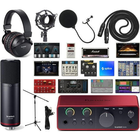 Focusrite Scarlett Solo Studio 4th Gen 2x2 USB Audio Interface Bundle
