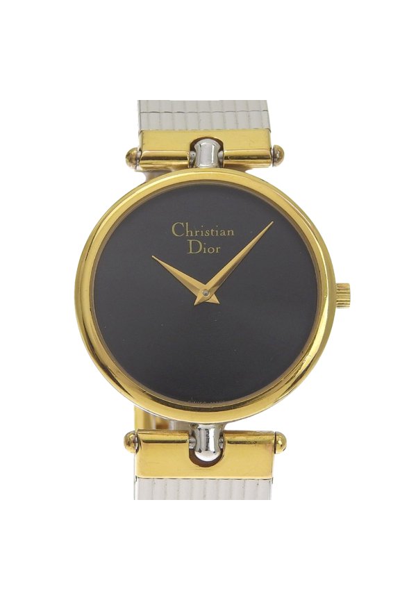 Pre-Owned Christian Dior Watch 3026, Stainless Steel with Gold Plated Silver Quartz Movement,...
