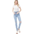 thumbnail image 5 of MixMatchy Women's Stylish High Rise Light Ripped Knee Skinny Jeans, 5 of 5