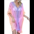 thumbnail image 1 of Vestido Corto de Crochet para Mujer, Elegante Vestido y de Verano, Informal y Calado. Rosa Púrpura Talla Única, 1 of 10