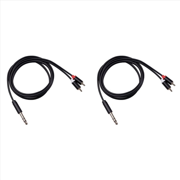 2X Cable de 6,35 mm A Cable de Audio Aux Jack y Cable Divisor para Amplificadores Audio DVD, 5 Pies