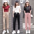 thumbnail image 4 of Pantalones Haren de verano de estilo coreano para mujer, pantalones deportivos casuales para estudiantes que adelgazan, pantalones holgados hasta el tobillo para mujer, 4 of 5