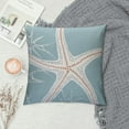 thumbnail image 2 of ONETECH  Green Starfish Sea Star Vintage Pastel Sea Foam Blue Fish Decorative Pillow Case Throw Pillow Covers Waist Lumbar Throw Pillow Cases Cushion Cover Rectangular, 2 of 5