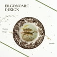 thumbnail image 6 of Spode Woodland Collection Salmon Salad Plate Decorative Wildlife Dinnerware British Country Style Floral Border Rustic Holiday Meals 8" Earthenware Seasonal Table Accent Festive Dining, 6 of 7