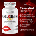 thumbnail image 3 of HALLUSA NATURAL Hallosmine Xtra 850mg Diosmin, Hesperidin & Horse Chestnut Blend, 60 Capsules + FREE Hallosmine Botanical Leg Cream (Diosmin, Hesperidin & Horse Chestnut) 4oz, 3 of 10