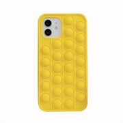 Fidget Toys Phone Case,Push Pop Bubble Protecive Case for iPhone6/7/8/6P/7P/8PX/XS/XS Max/XR/11/11pro/11pro Max/12 mini/12/12Pro/12 Pro Max（Yellow）