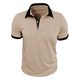 thumbnail image 2 of Blusa y camisa de manga corta con cuello vuelto para hombre, estilo casual, con botones y bolsillos, color liso, de poliéster., 2 of 8