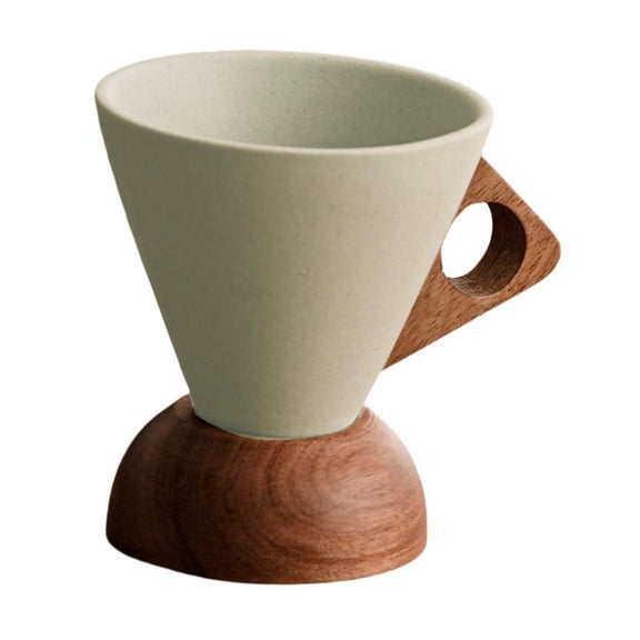 Fzaqwen Cone Shape Coffee Cup Ceramic Tea Cup, Drinking Mug with Handle, Base Cone Shape S Bead base