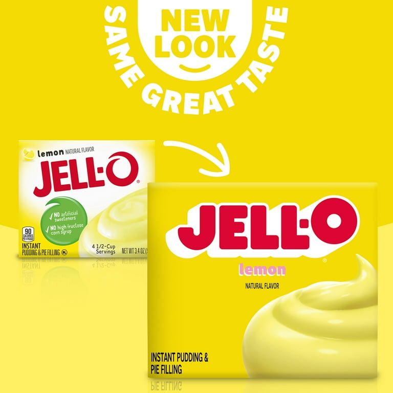 Jell O Lemon Instant Pudding Mix Pie Filling 3.4 oz Box