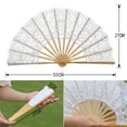 thumbnail image 7 of Grofry Handheld Fan Vintage Style Folding Fan with Lace Trim And Tassel Pendant Elegant Fabric And Bamboo Hollowed Hand Fan for Wedding Party, 7 of 7