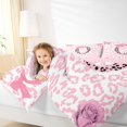 thumbnail image 4 of Erosebridal Leopard Letter O Initial Monogram Queen Bedding Sets For Cheetah Lover,Cute Bowknot 7pcs Bedding Comforter Set For Kids,Pink Reversible, 4 of 7