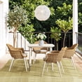 thumbnail image 2 of Santorini 33.5" Square Outdoor Patio Table Powder White Aluminum, 2 of 11