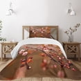 thumbnail image 3 of Ambesonne Nature Quilted Bedspread Set 2 Pcs, Sakura Flourishing, Twin Size, Pale Pink Dark Coral, 3 of 6