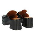 thumbnail image 3 of YDN Women's Retro Platform Slip On Mules Square Toe Low Chunky Heels Clogs Platform Loafers Slippers Shopping Dress Shoes Size 6 Black, 3 of 4