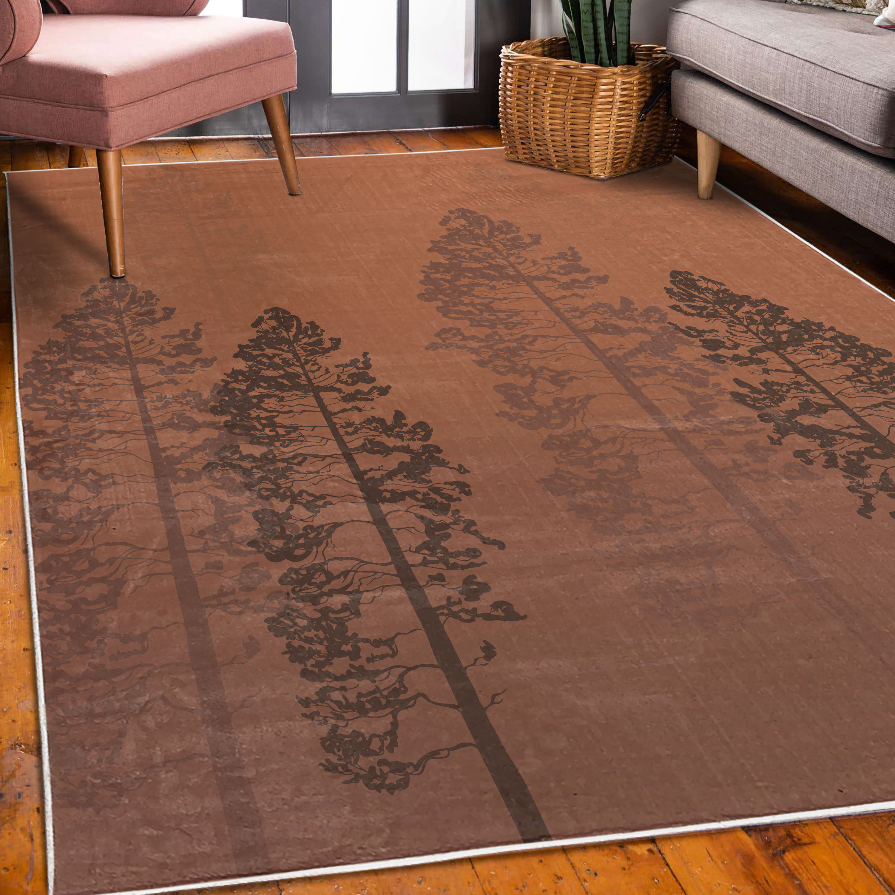 Rectangle Area Rug For Living Room, Bedroom, Camping Rug Stay Out Of The  Forest NTB61R - 5x8 ft. 