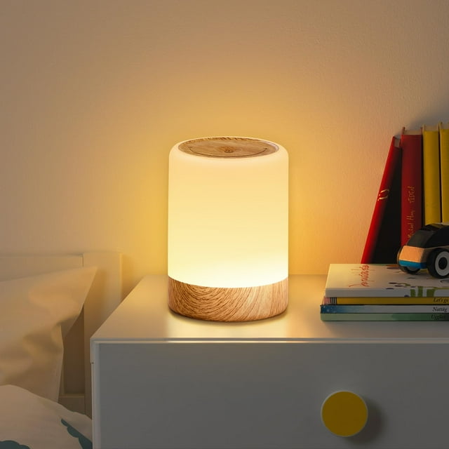 Small Bedside Table Lamp, 256 RGB Color Changing & Warm Touch Lamps for Bedroom, USB Rechargeable Wireless Nightstand Lamp