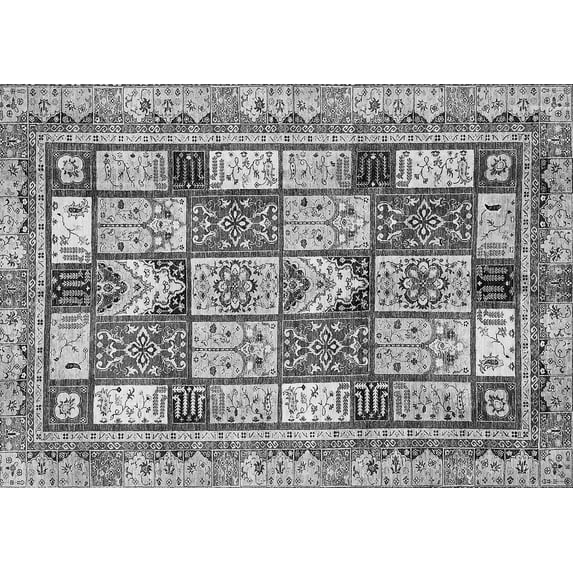 Ahgly Company Indoor Rectangle Abstract Gray Modern Area Rugs, 3' x 5'