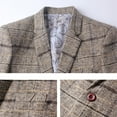 thumbnail image 6 of SPRING PARK Fashion Men Gentle Plaid Lapel Slim Fit Jacket Coat One Button Business Suit, 6 of 7