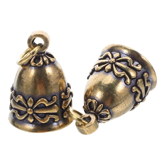 FOMIYES small brass bells Brown Handmade Vintage Style Decor Ornaments 2 Pcs