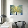 thumbnail image 3 of Nawypu  Blue Gold Wall Art Colorful Abstract Heart Shape Tree Paintings Contemporary Artwork Tree of Life Picture Print on Canvas Art Home Bedroom Bathroom Wall Decor Framed Ready to Hang, 3 of 4