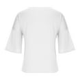 thumbnail image 5 of tarylea Tops for Women Trendy V Neck 3/4 Flare Sleeve Blouse Solid Color Dressy Shirts Casual Loose Summer Cute Tops, 5 of 8